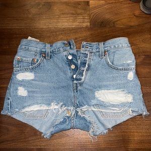501 high waisted Jean shorts